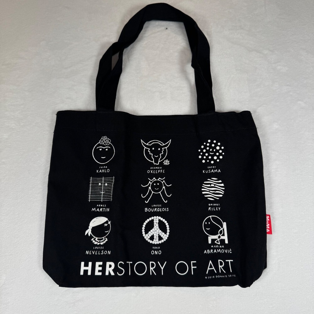 MoMA Herstory of Art Black Canvas Tote Bag Donald Seitz Female Artists